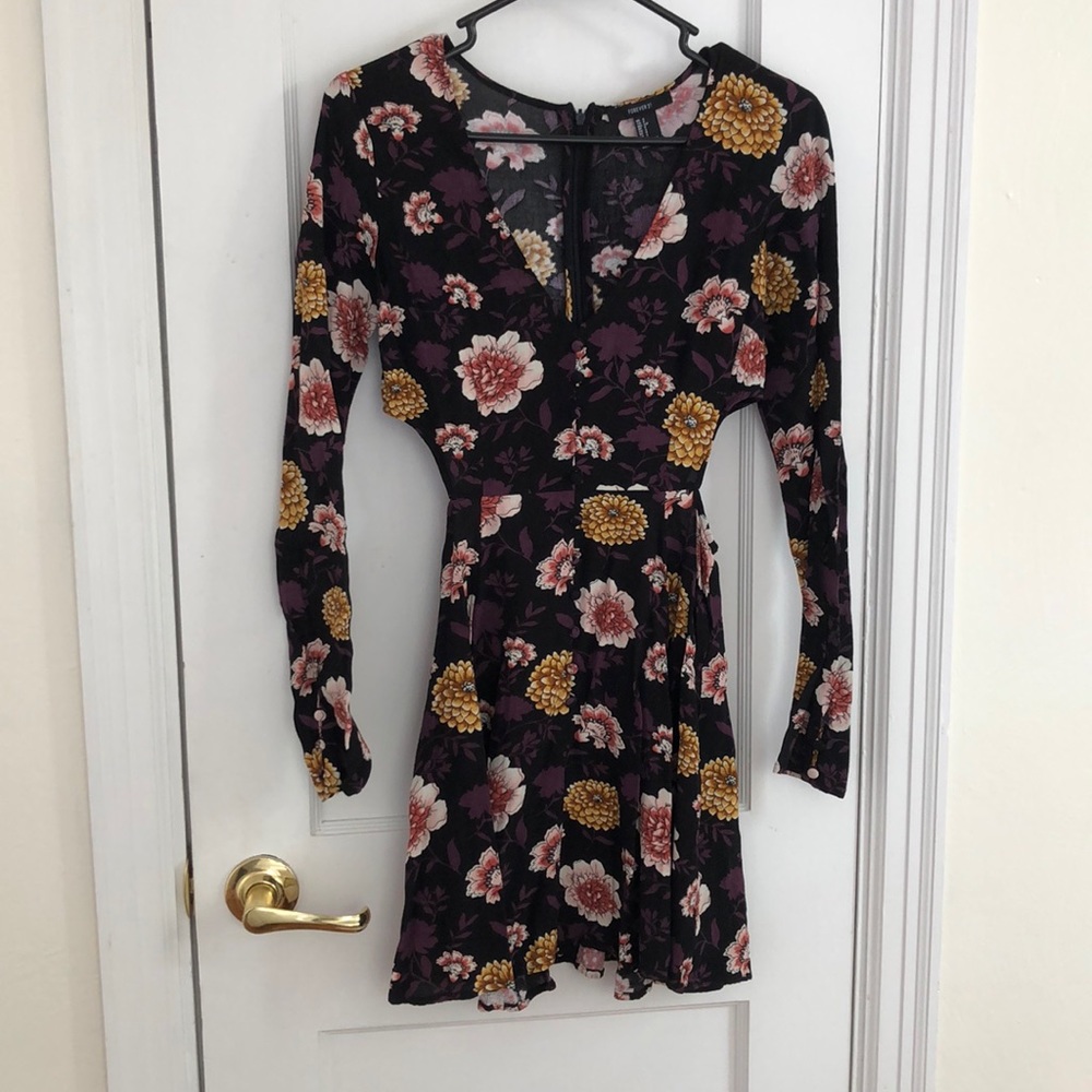 Gorgeous flowered black and purple dress